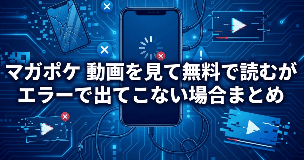 【マガポケ】動画を見て無料で読むがエラーで出てこない場合まとめ【マガジンポケット】